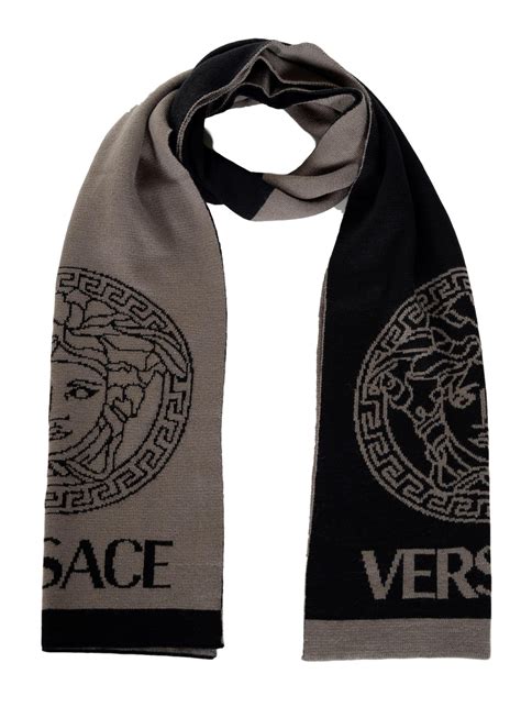 versace scarf greek key medusa|Medusa Wool Ribbed Scarf Black .